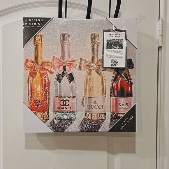 Design District Luxury Champagne Bottle Party Canvas Wall Decor - Picture 5 of 6